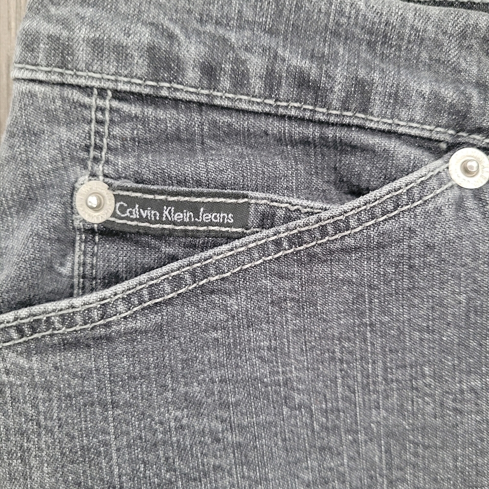Y2K Calvin Klein Vintage Black Denim Maxi Skirt Western Wash - Picture 4 of 9